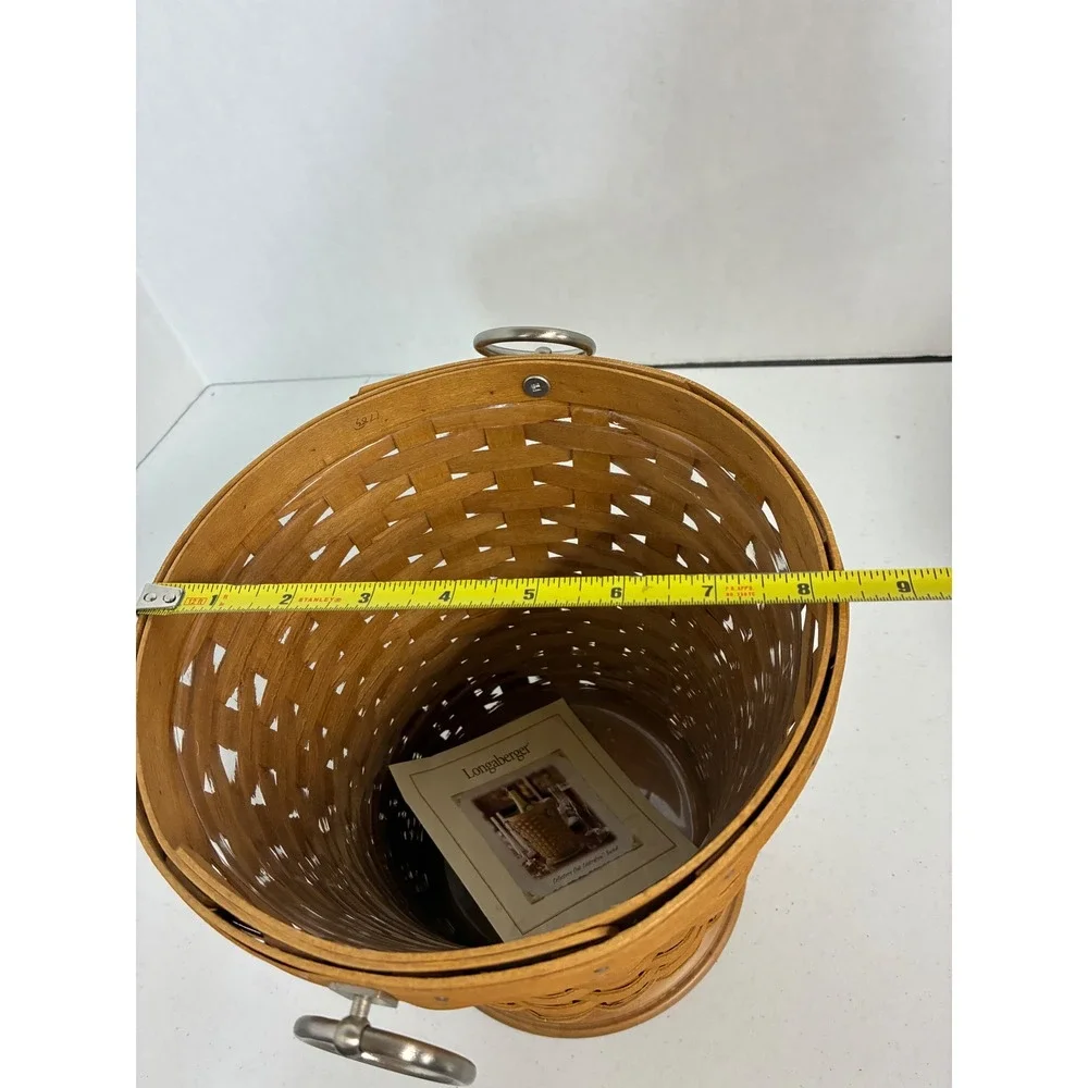Longaberger Collectors Club Celebration Basket Signed Wood Base Ring Handles 9in